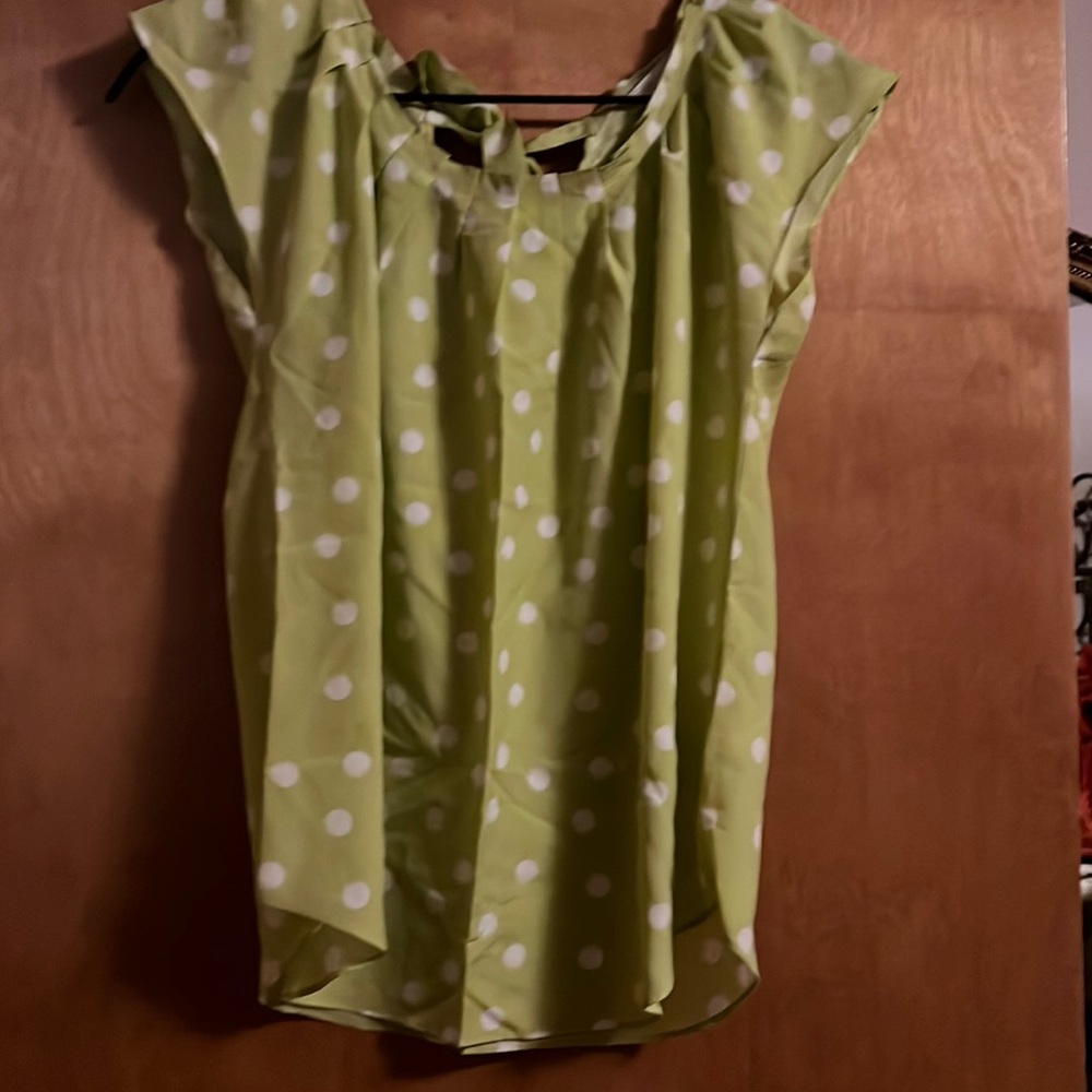 Lauren Conrad Small Lime Polka Dot Top